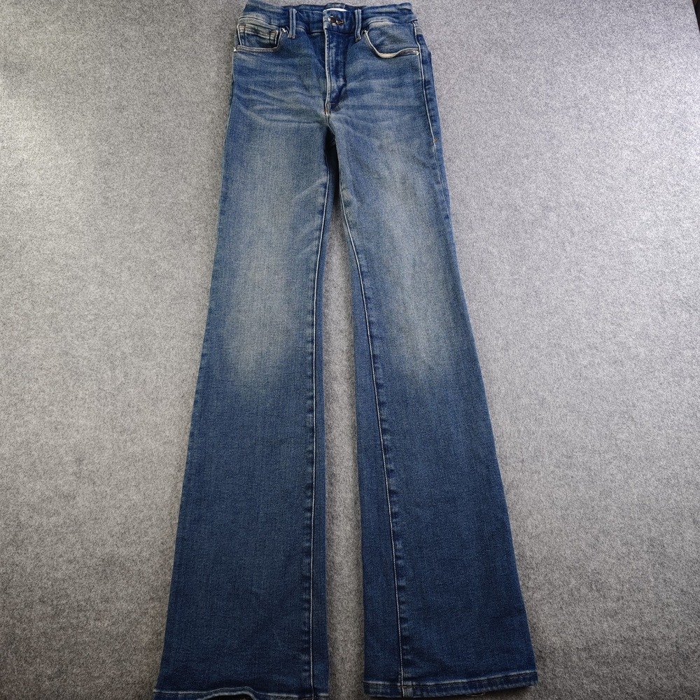 Good American High-Rise Wide Leg Jeans in Medium Blue Wash